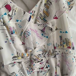 Do+Be Mini Dress, Skyline and Boat art print